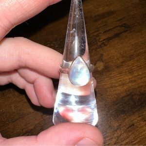 Rainbow moonstone ring